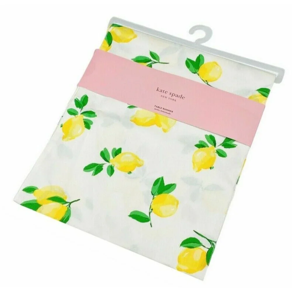 Kate Spade Make Lemonade Table Runner Cotton Multi Color Beach House 15x90